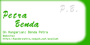 petra benda business card